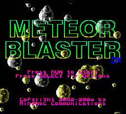 Meteor Blaster DX Title Screen